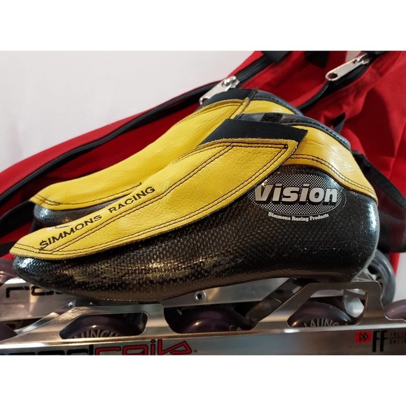 Simmons Racing Action Carbon 5 Wheel Speed Skates w/Bag size 8 - Picture 3 of 12